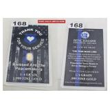Thin Blue Line Peacemaker .999 Fine Gold Card