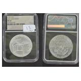 1991-D Silver USO Anniversary $1 MS70 NGC