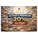 BUYER'S PREMIUM 20% ALL ITEMS