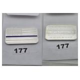 Thin Blue Line Flag .999 Fine Silver Bar HM