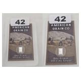 American Grain Co .999 Fine Silver Card Lot