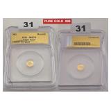 ICG MS70 Eagle Head 1/500th Oz Pure Gold Round