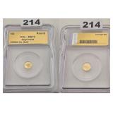 ICG MS70 Eagle Head 1/500 Fine Gold Round
