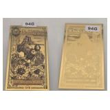 1 Wyoming Goldback 1/1000 Troy Oz 24K Gold