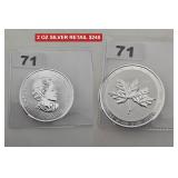 2018 Canada Twin Maple Leaf 2 oz Silver .9999