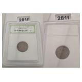 1951-S San Francisco Copper Wheat Cent Slabbed