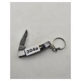Miniature Damascus Steel Folding Pocket Knife