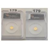 ND Lucky Vegas Gold 1/500th Oz Round ICG MS70