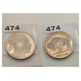 Buffalo Indian Head .999 Fine Silver Round