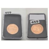 1997 Bill Clinton Copper Inaugural Medal Slab