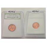 1964 LINCOLN COPPER CENT BU INB GREEN SLAB