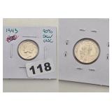 1943 Mercury Silver Dime 90% Uncirculated