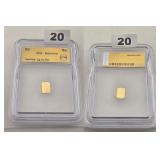 ICG Certified .9999 Fine Gold Bar Graded Genuine