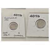 1991 Guatemala 5 Centavos Copper Nickel Coin