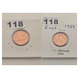 1959 First Year Lincoln Memorial Copper Cent