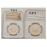 1995 Kennedy Silver Half Dollar NGC BU Gadsden