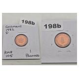 1982 D Germany 1 Pfennig Copper Plated Coin