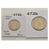 1979 CHILE ONE PESO ALUMINUM BRONZE COIN 472B