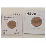 1973 Bermuda One Cent Copper Coin KM# 15 BU