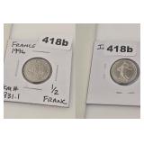 1996 France Half Franc Sower Uncirculated Coin
