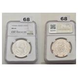1964 Mo Mexico Silver Un Peso NGC MS 64 Coin