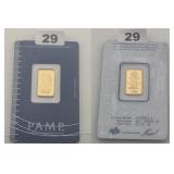 PAMP Suisse 2.5g Gold Bar 999.9 Fine In Assay