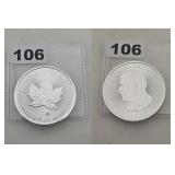 2025 Canada 1 oz Silver Maple Leaf BU Coin 9999