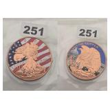 Walking Liberty Painted Eagle 999 Fine Copper