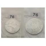 Two Half Ounce .999 Fine Silver Round Coins