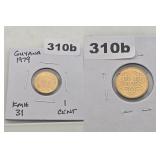 1979 Guyana One Cent Copper Coin KM# 31 Unc