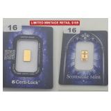 Scottsdale Mint Easter Cross 1/100 oz Gold Bar