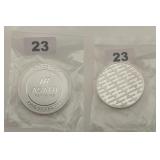1 OZ ASAHI REFINING FINE SILVER 999 ROUND