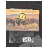 1/1000 oz .999 Fine Gold Buffalo Proof Round
