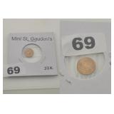 Mini St. Gauden's 22K Gold Round Bullion Coin