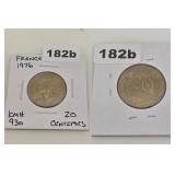 1976 France 20 Centimes Copper-Aluminum Coin