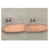 1 oz .999 Copper Bullet Bullion Bar Ingot 34