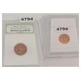 1962 Lincoln Memorial Copper Penny BU Slabbed