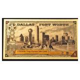 Dallas Fort Worth 1/1000 Troy Oz 24K Gold Note