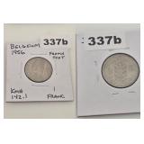 1956 BELGIUM 1 FRANC COPPER-NICKEL FRENCH TEXT