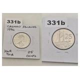 1996 Cayman Islands 25 Cents Copper-Nickel Coin