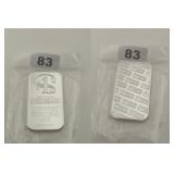 Northwest Territorial Mint 1 oz Silver Bar