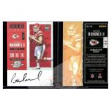 Mahomes 2017 Panini Rookie Ticket Reprint Card