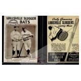 Ruth Gehrig Louisville Slugger Bats Card