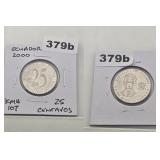 2000 Ecuador 25 Centavos Jose Joaquin Olmedo