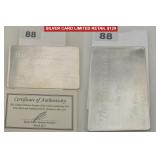 Pyromet 1 oz 999 Fine Silver Card with COA