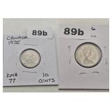 1975 CANADA 10 CENTS ELIZABETH II DIME COIN