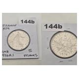 1974 France 5 Francs Sower Nickel Coin 144b