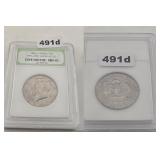 1991-P KENNEDY HALF DOLLAR INB SLAB BU COIN