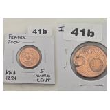 2009 France 5 Euro Cent Copper Plated Coin