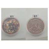 5 AVDP OUNCES .999 FINE COPPER KNIGHT ROUND